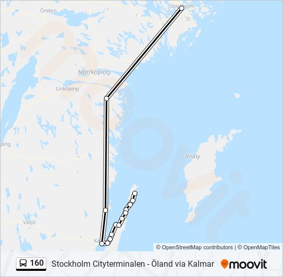 160 bus Line Map