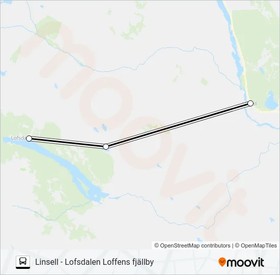 LINSELL - LOFSDALEN LOFFENS FJÄLLBY  Line Map