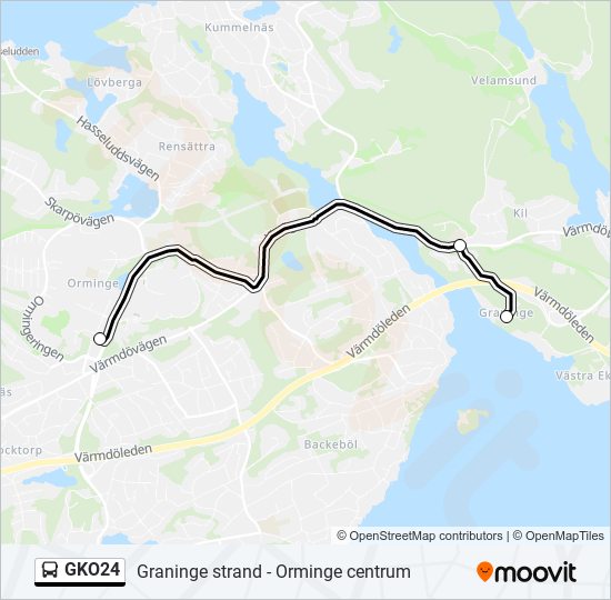 GKO24 bus Line Map