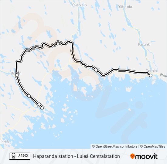 7183 tåg Linje karta