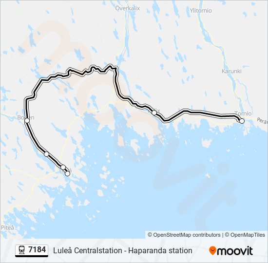 7184 tåg Linje karta