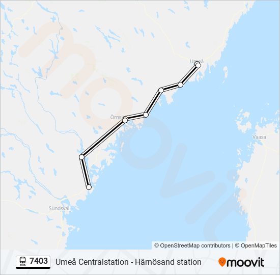 7403 tåg Linje karta