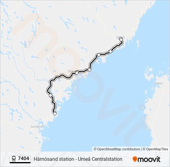 7404 tåg Linje karta