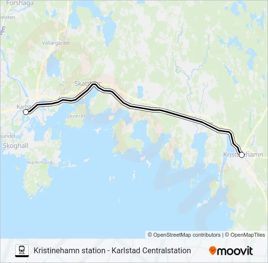 KRISTINEHAMN STATION - KARLSTAD CENTRALSTATION  Line Map