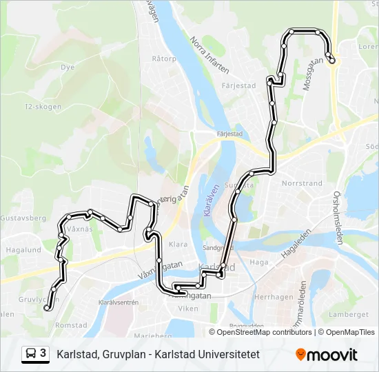 3 Bus Line Map