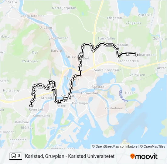 3 Bus Line Map
