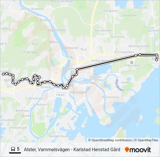5 Bus Line Map