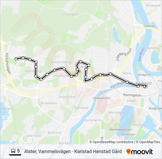5 Bus Line Map