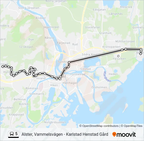 5 Bus Line Map