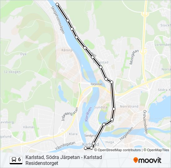 6 bus Line Map