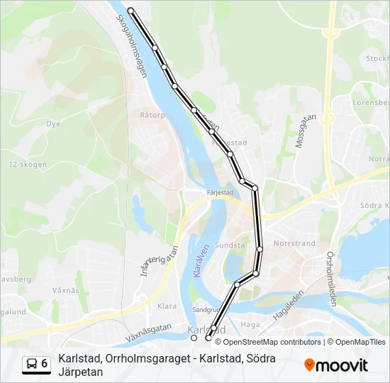 6 Bus Line Map