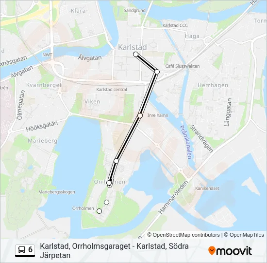 6 Bus Line Map