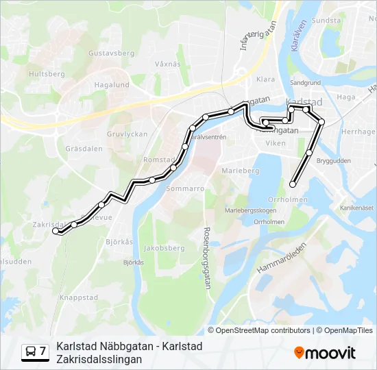 7 Bus Line Map