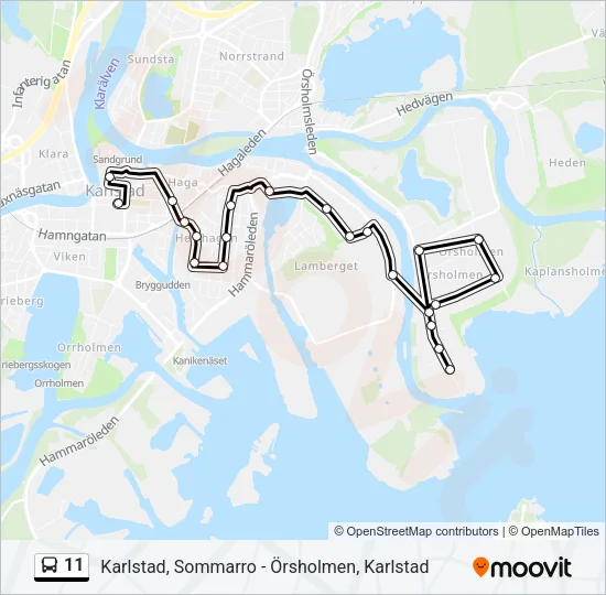 11 Bus Line Map
