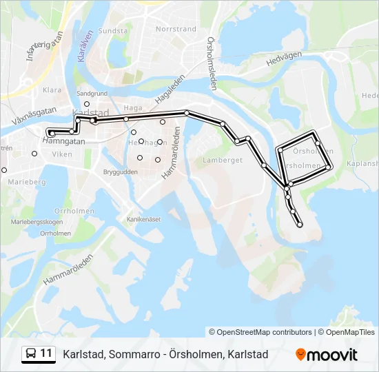 11 Bus Line Map