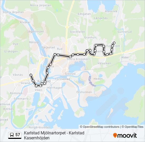 57 bus Line Map