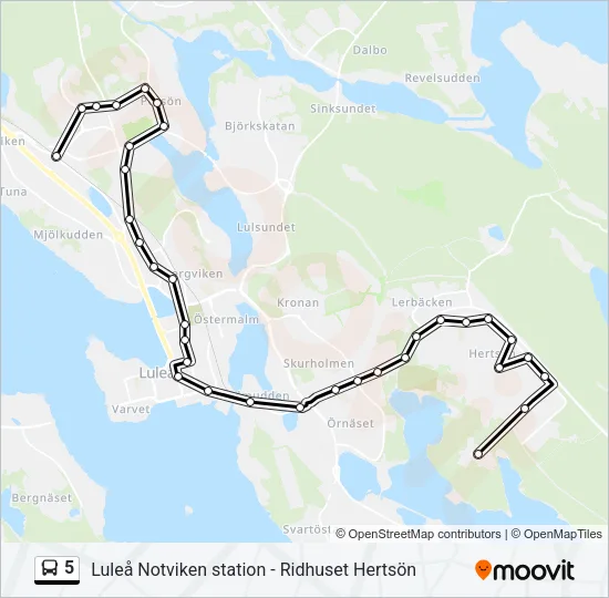 5 Bus Line Map