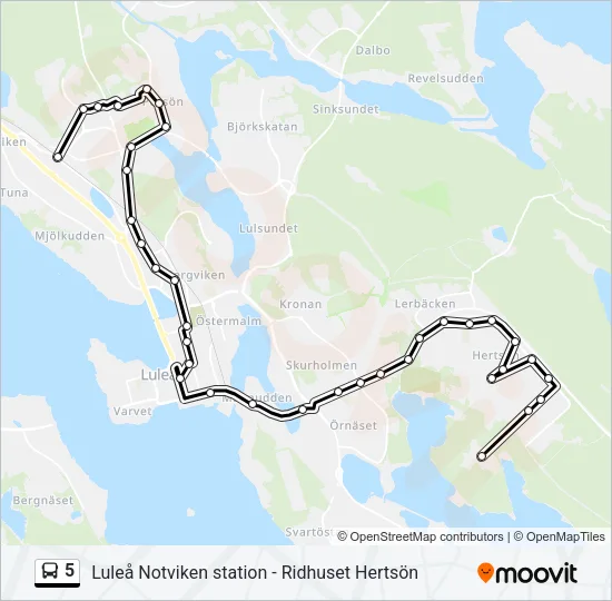 5 Bus Line Map
