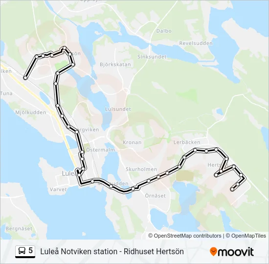 5 Bus Line Map