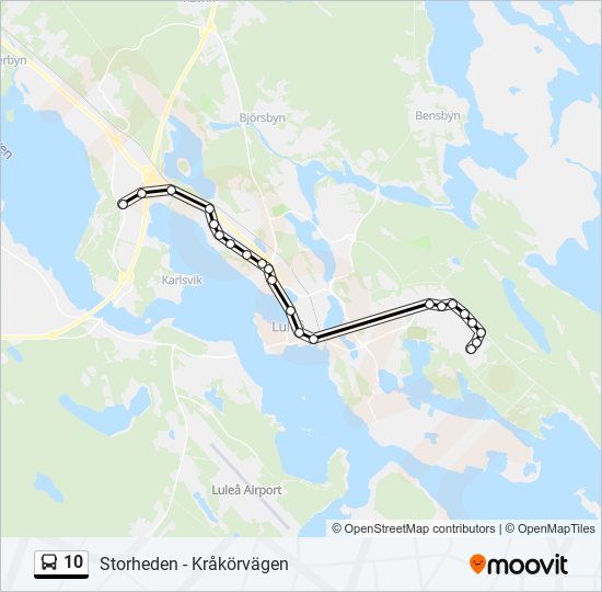 10 Route: Schedules, Stops & Maps - Kråkörvägen (Updated)