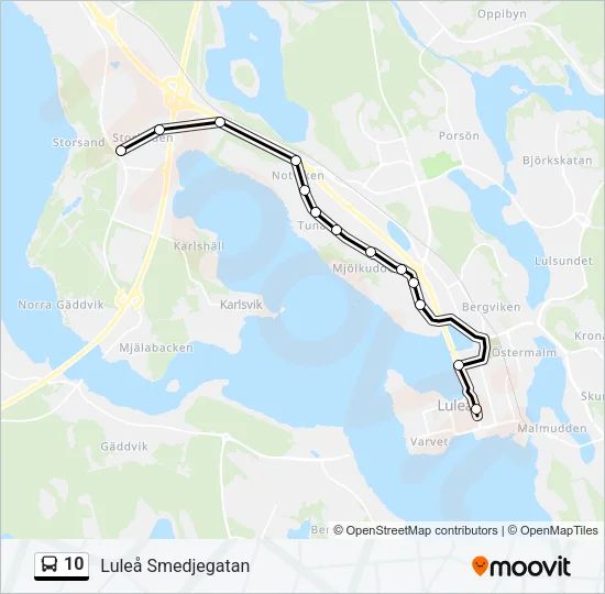 10 Bus Line Map