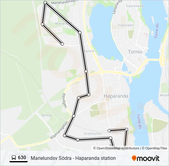 630 Bus Line Map