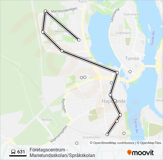 631 Bus Line Map