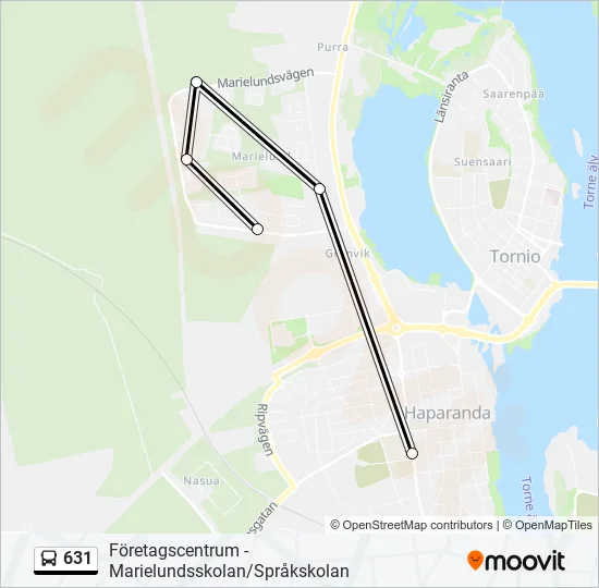 631 Bus Line Map