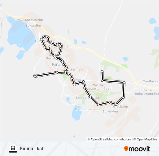 KIRUNA HAGELSTIGEN - KIRUNA LKAB bus Line Map