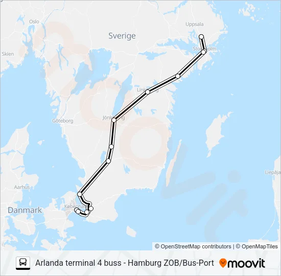 ARLANDA TERMINAL 4 BUSS - HAMBURG ZOB/BUS-PORT  Line Map
