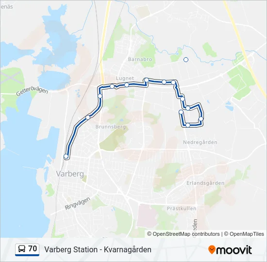 70 Bus Line Map