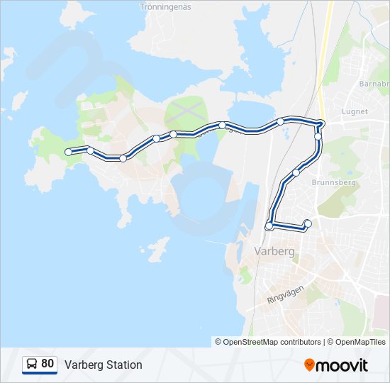 80 bus Line Map