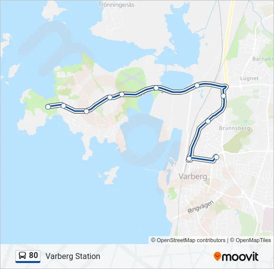 80 Bus Line Map