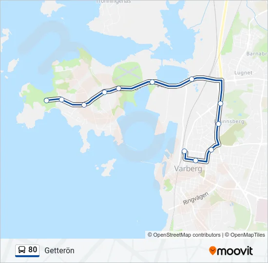 80 Bus Line Map