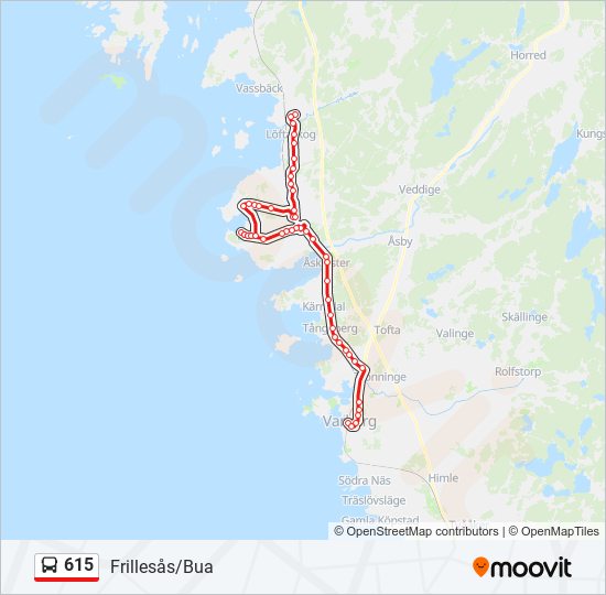 615 bus Line Map