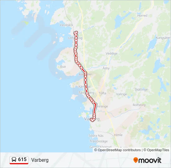 615 Bus Line Map