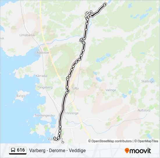 616 Bus Line Map