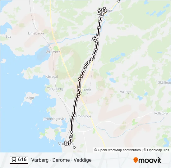 616 Bus Line Map