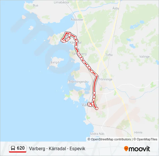 620 Bus Line Map
