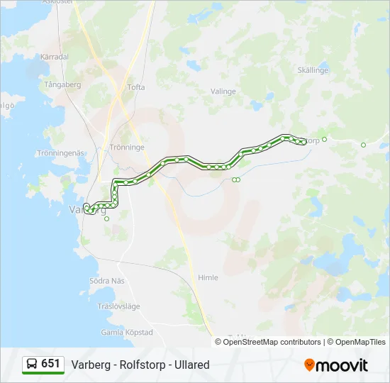 651 Bus Line Map