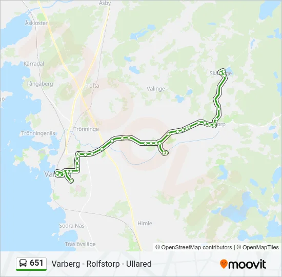 651 Bus Line Map