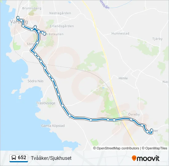 652 Bus Line Map