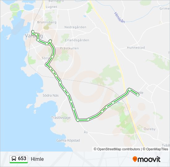 653 bus Line Map