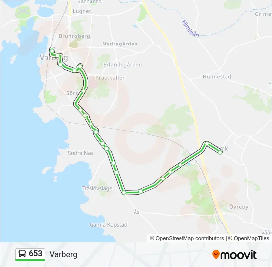 653 Bus Line Map