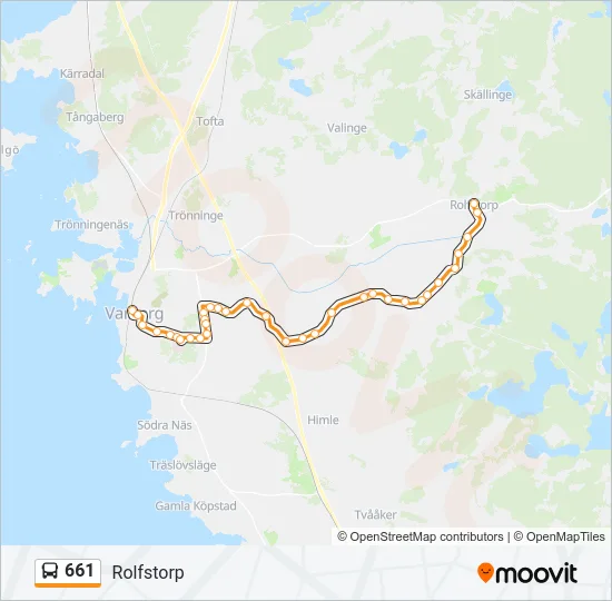 661 Bus Line Map