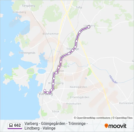 662 Bus Line Map