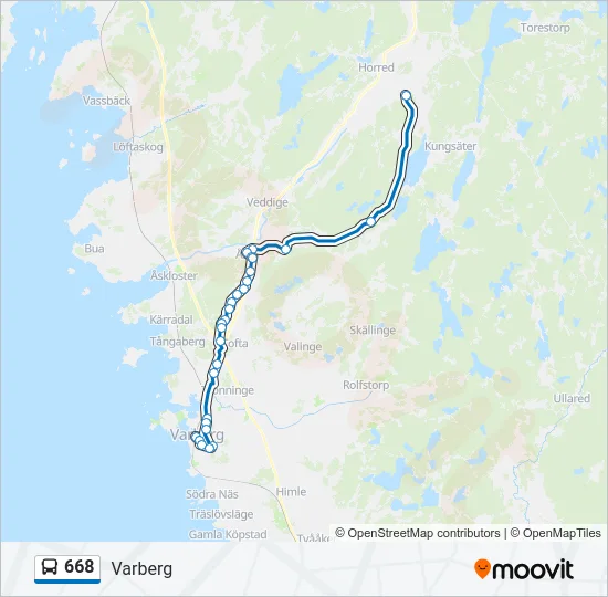 668 Bus Line Map