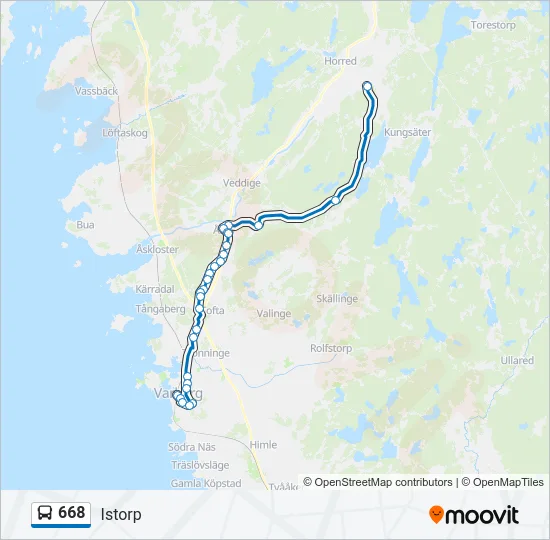 668 Bus Line Map