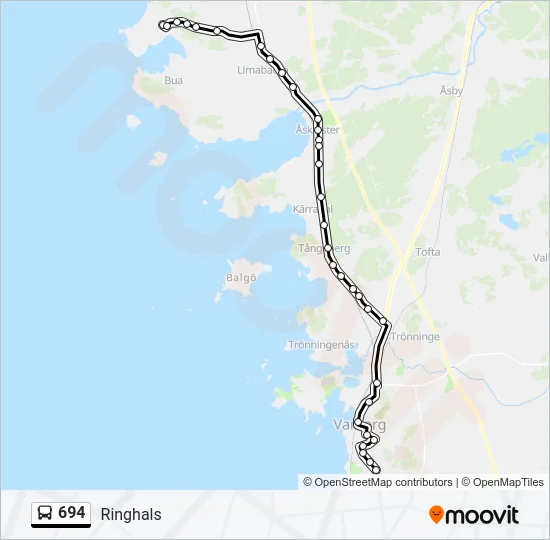 694 Bus Line Map