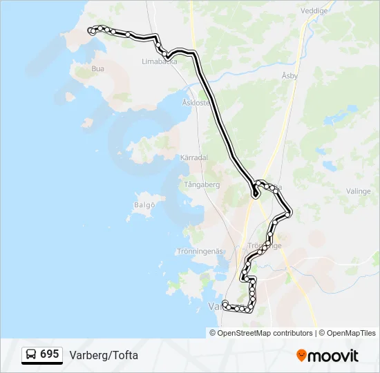 695 Bus Line Map